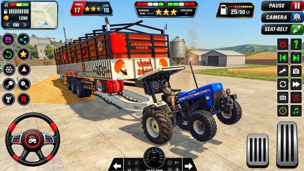 Real Farm Tractor Trolley Game gameplay screenshot 4